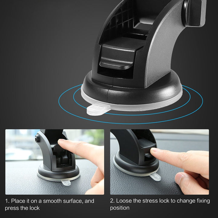 Car Phone Holder Long Rod Telescopic Car Dashboard Suction Cup Type - ZEYTONCART