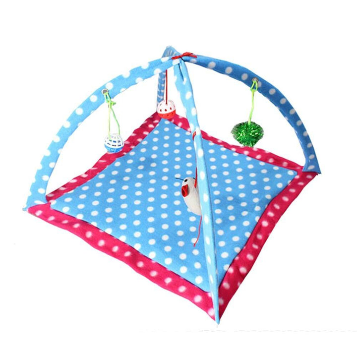 Cartoon Cat Play Tent Multifunctional Cat Hammocks Kitten Sleep Bed Foldable Cat Mat with Balls Cat Play House Toy - ZEYTONCART