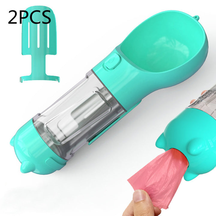 Pet Water Bottle Feeder Bowl Garbage Bag Storage Portable Pet Outdoor Travel 3 In 1 Dog Water Bottle - ZEYTONCART