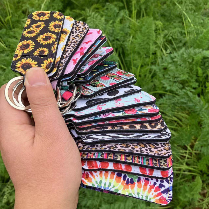 Printed Leopard Print SUNFLOWER Snake Pattern Women's Lipstick Pack Sets Of Key Chain Creative Perfume Bag - ZEYTONCART
