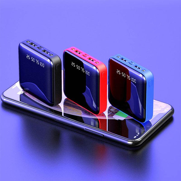 Mini Power Bank 20000 MAh Portable Mirror Digital Display Power Bank - ZEYTONCART