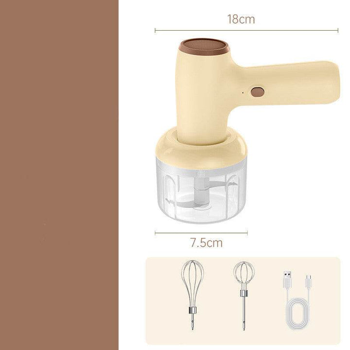 2 In 1 Electric Garlic Chopper USB Rechargeable Vegetable Chili Meat Ginger Masher Handheld Multipurpose Kitchen Gadgets - ZEYTONCART