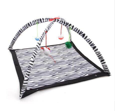 Cartoon Cat Play Tent Multifunctional Cat Hammocks Kitten Sleep Bed Foldable Cat Mat with Balls Cat Play House Toy - ZEYTONCART