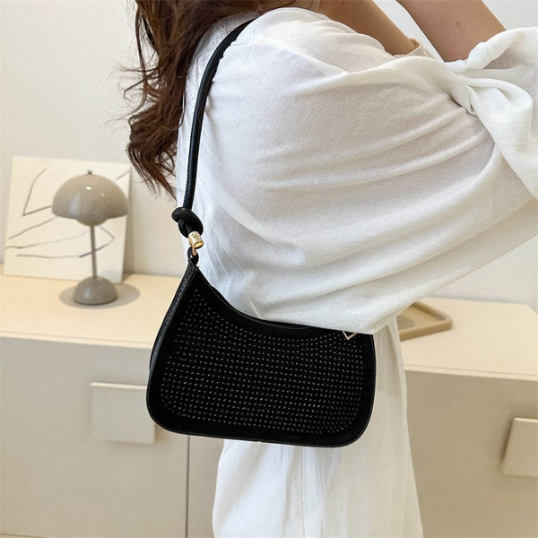 Diamond-embedded Western Style Underarm Bag Fashion Fashion Casual Shoulder Bag - ZEYTONCART