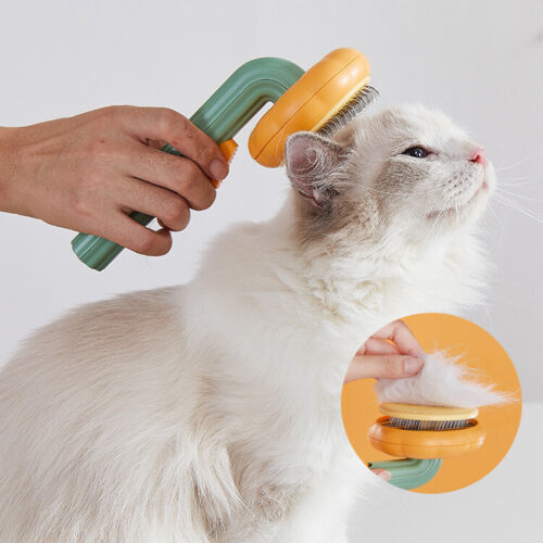 Pet Pumpkin Brush, Pet Grooming Self Cleaning Slicker Brush For Dogs Cats Puppy Rabbit, Cat Brush Grooming Gently Removes Loose Undercoat, Mats Tangled Hair Slicker Brush - ZEYTONCART