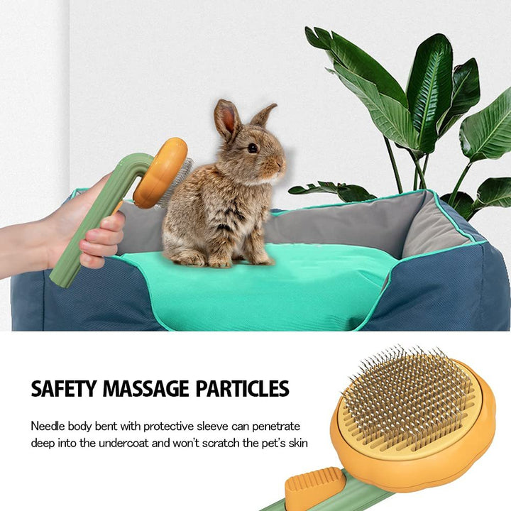 Pet Pumpkin Brush, Pet Grooming Self Cleaning Slicker Brush For Dogs Cats Puppy Rabbit, Cat Brush Grooming Gently Removes Loose Undercoat, Mats Tangled Hair Slicker Brush - ZEYTONCART