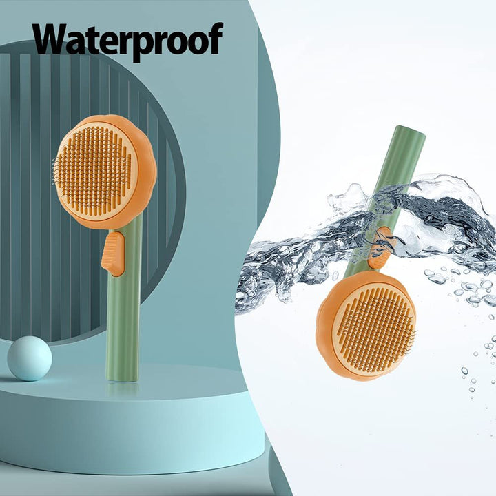 Pet Pumpkin Brush, Pet Grooming Self Cleaning Slicker Brush For Dogs Cats Puppy Rabbit, Cat Brush Grooming Gently Removes Loose Undercoat, Mats Tangled Hair Slicker Brush - ZEYTONCART