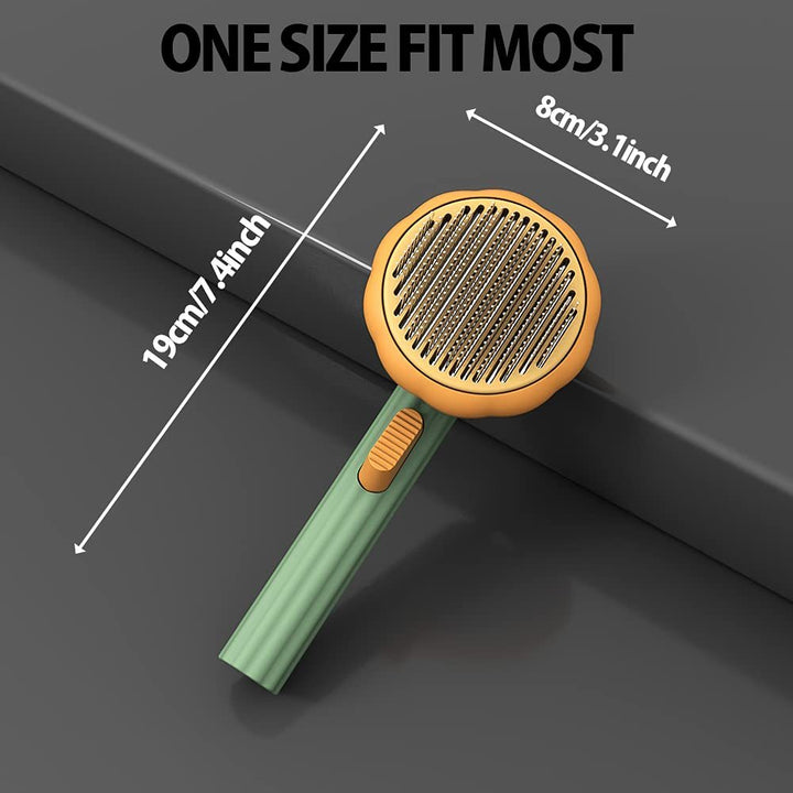 Pet Pumpkin Brush, Pet Grooming Self Cleaning Slicker Brush For Dogs Cats Puppy Rabbit, Cat Brush Grooming Gently Removes Loose Undercoat, Mats Tangled Hair Slicker Brush - ZEYTONCART
