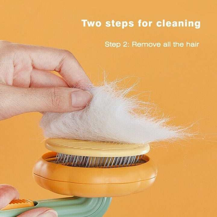 Pet Pumpkin Brush, Pet Grooming Self Cleaning Slicker Brush For Dogs Cats Puppy Rabbit, Cat Brush Grooming Gently Removes Loose Undercoat, Mats Tangled Hair Slicker Brush - ZEYTONCART