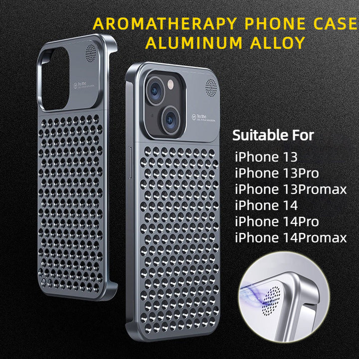 Aluminum Alloy Phone Case For 14 13 Pro Max Plus Hollow Heat Dissipation Anti-fall Full Body Shockproof Phone Cove - ZEYTONCART