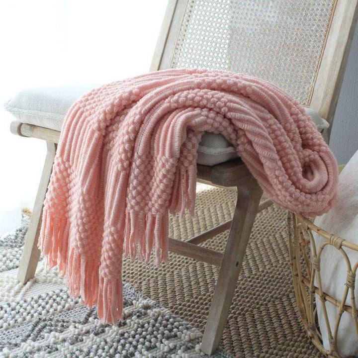 Nordic Knitted Blanket Woolen Blanket Blanket Bubble Blanket Sofa Blanket - ZEYTONCART