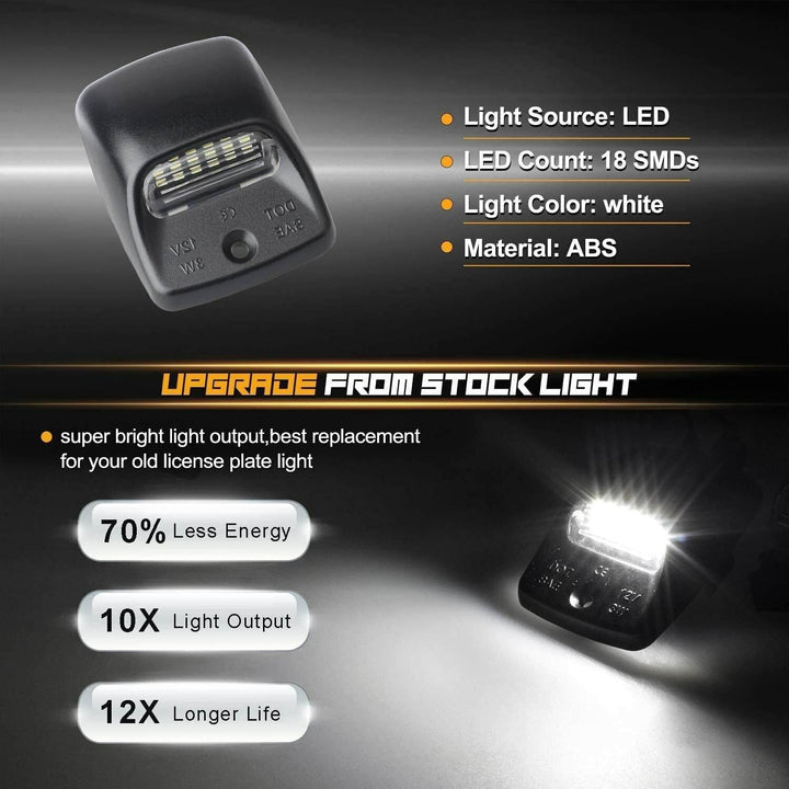 White LED Tag License Plate Light Bulbs Assembly Kit - ZEYTONCART
