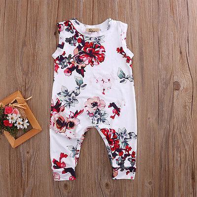 Sleeveless Floral Romper - ZEYTONCART