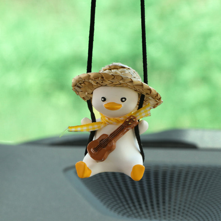 Car Pendant Cute Anime Little Duck Swing Auto Rearview Mirror Hanging Ornaments Interior Decoraction Accessories For Girls Gifts - ZEYTONCART