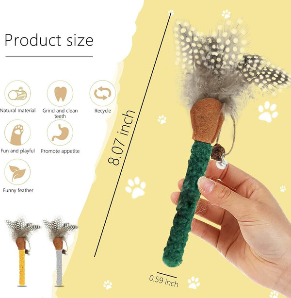 Cat Chew Sticks Catnip Chew Toys With Feather Funny Cat Feather Toys Silvervine Sticks For Cats Teeth Cleaning Chewing Relax - ZEYTONCART