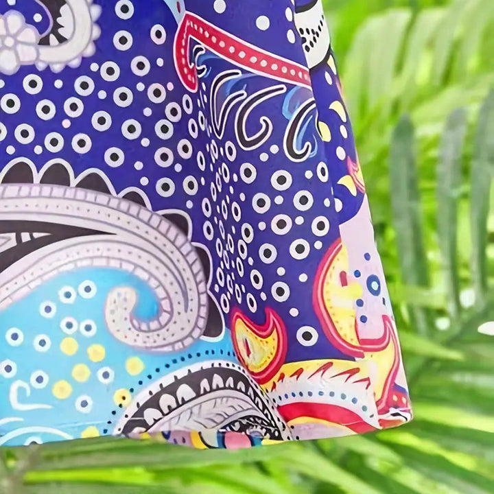 Women's V-Neck Floral Print Dress 3 4 Sleeve Summer Beach Vacation Dress With Pockets - ZEYTONCART