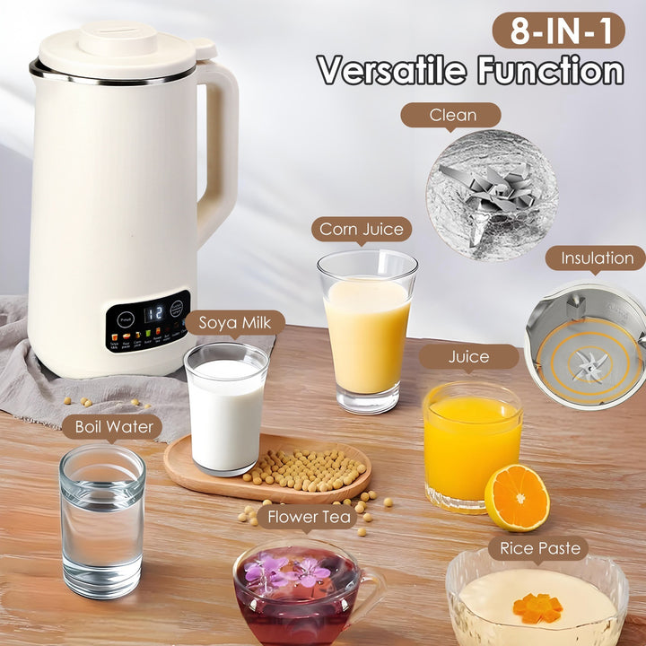 1Pc 27OZ Nut Milk Maker With 12Hours Delay Function Self-Cleaning Keep Warm Automatic Soy Milk Maker Machine For Homemade Soya Milk Rice Paste Juice Corn Juice Flower Tea Boil Water - ZEYTONCART