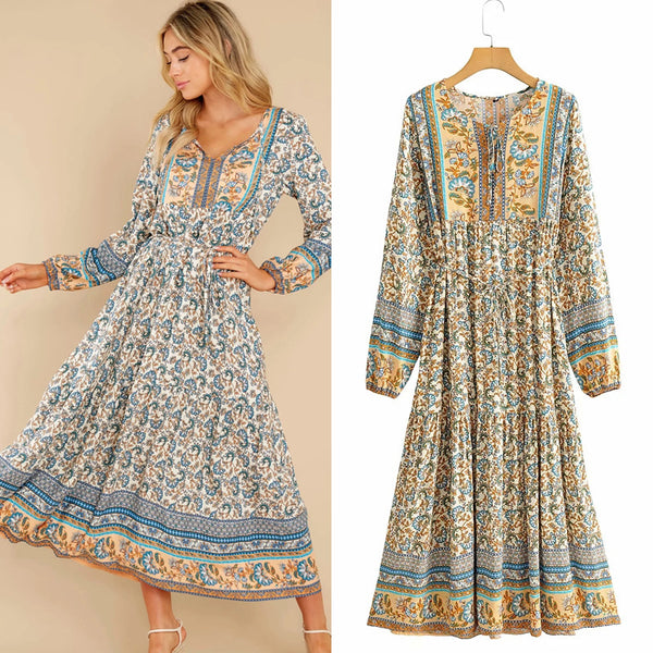 Floral lace-up dresses - ZEYTONCART