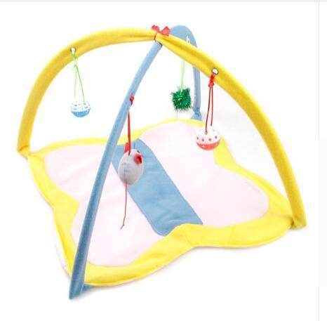Cartoon Cat Play Tent Multifunctional Cat Hammocks Kitten Sleep Bed Foldable Cat Mat with Balls Cat Play House Toy - ZEYTONCART