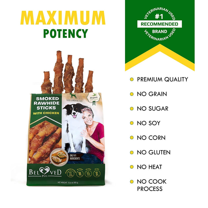 Dog Smoked Rawhide Sticks Wrapped Chicken Pet Natural Chew Treats Grain Free Organic Meat Healthy Human Grade Dried Snacks In Bulk - ZEYTONCART