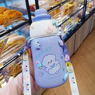 Women's Water Cup Thermos With Straw To Hug Bear Large Capacity And High Value - ZEYTONCART