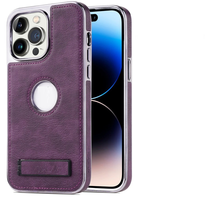 Applicable Phone Case All-inclusive Drop-resistant High-grade Leather Bracket Shell - ZEYTONCART