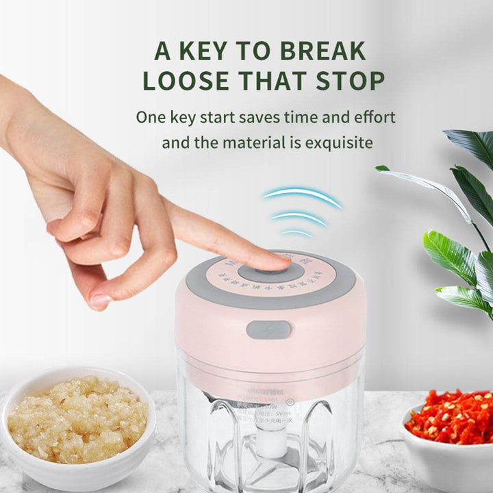 Mini Electric Garlic Chopper USB Charging Ginger Masher Machine Sturdy Durable Chili Vegetable Crusher Kitchen Tool - ZEYTONCART