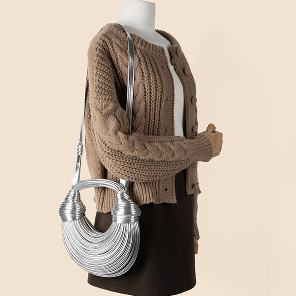 Glossy Woven Noodles Fashion Handbag - ZEYTONCART
