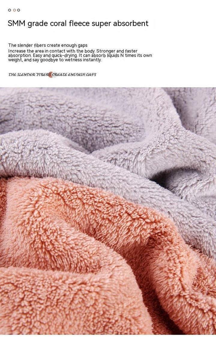 Coral Velvet Cartoon Cat Hair Drying Towel - ZEYTONCART