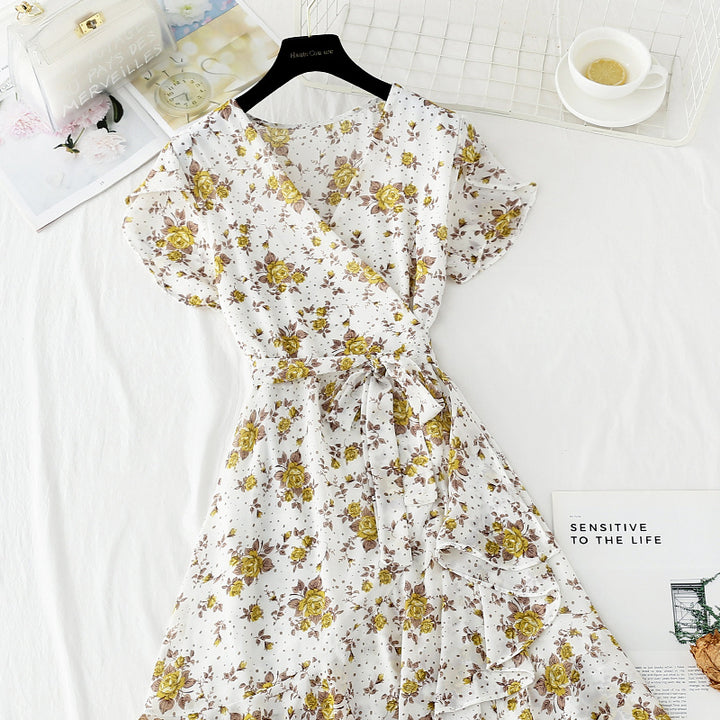 Floral Floral Dress Women's Summer Dress New French Style - ZEYTONCART