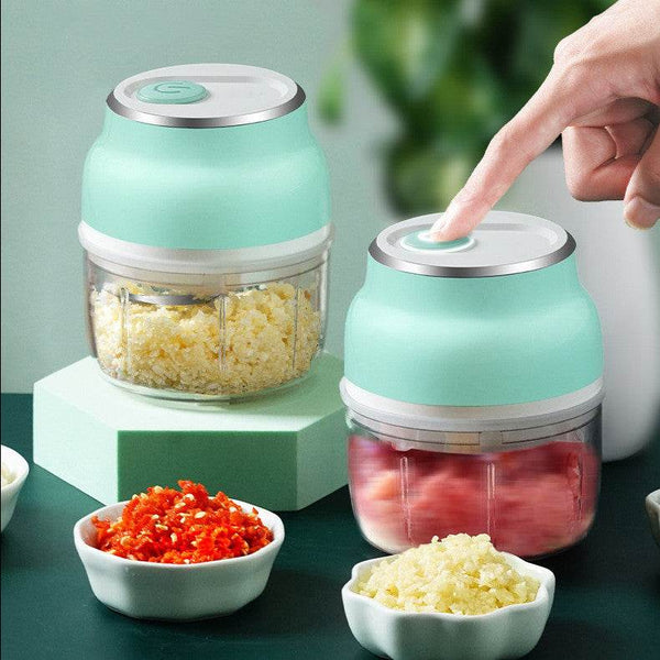 Portable Electric Mini Garlic Cutter Masher Vegetable Fruit Meat Food Chopper Grinder - ZEYTONCART