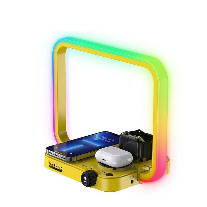 Mobile Phone Headset Watch Three-in-one Multi-Function Wireless Charger Smart Small Night Lamp - ZEYTONCART