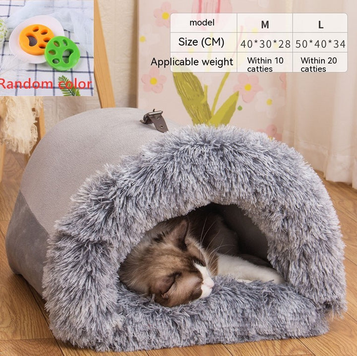 New Splice Portable Pet Nest Portable Autumn And Winter Warm Dog Nest Moisture-proof Long Fur Cat Nest Cross Border Pet Nest - ZEYTONCART
