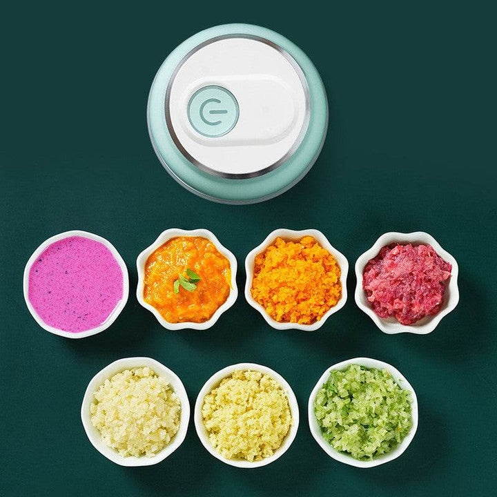 Portable Electric Mini Garlic Cutter Masher Vegetable Fruit Meat Food Chopper Grinder - ZEYTONCART