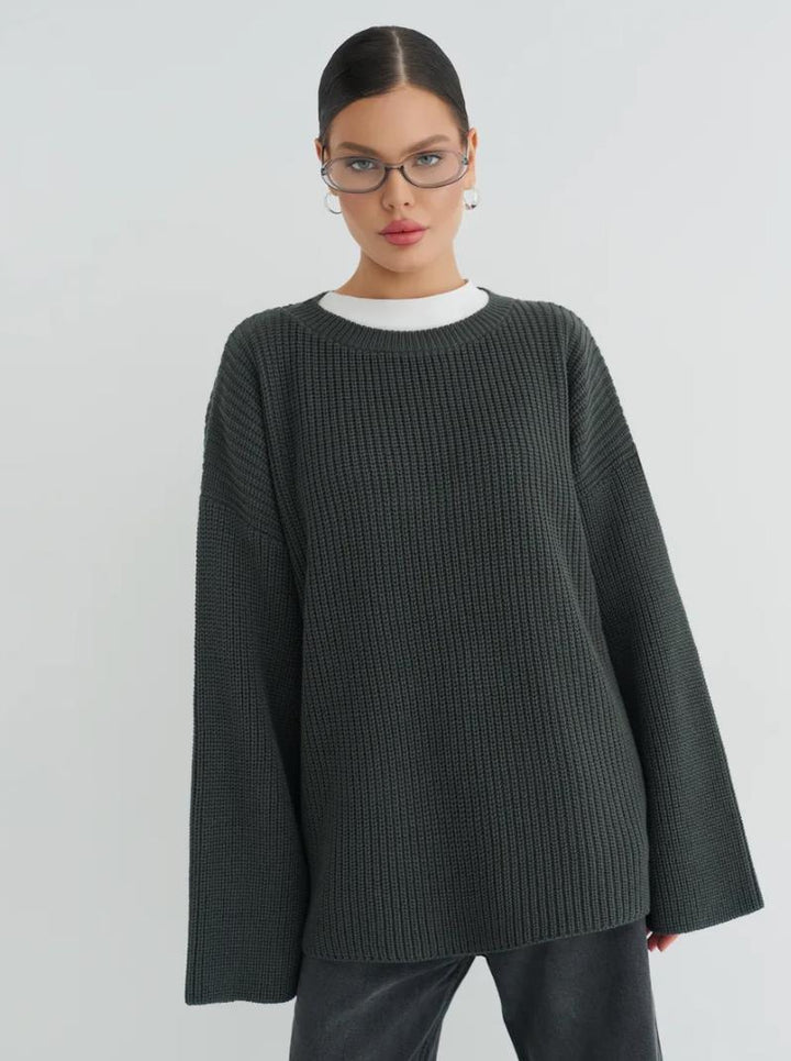 European And American Loose Autumn Winter Sweater Gray Top - ZEYTONCART