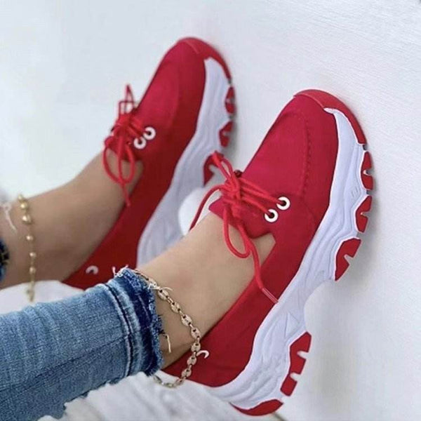 Lace-up Sneakers For Women Running Walking Sports Chunky Shoes - ZEYTONCART