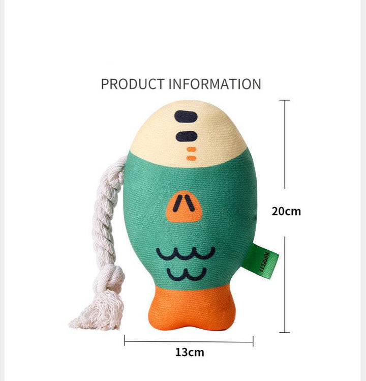 Plush Chew Toys For Inside Dog Plush Squeaky Toys Puffhead Fish Chew Toys Sound Interactive Teeth Toy Wear-Resistant Dog Toys - ZEYTONCART