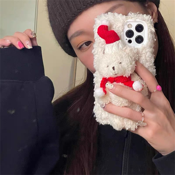 Christmas Bear Plush Mobile Phone Case - ZEYTONCART