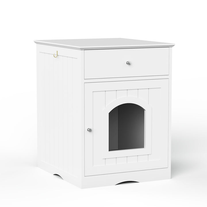 Wooden Pet House Litter Box Fence With Drawers - ZEYTONCART