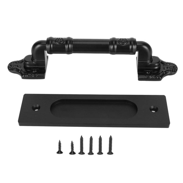 Sliding Barn Door Handle Double Sided Black Barn Door Pull Handle for Gates Garages - ZEYTONCART