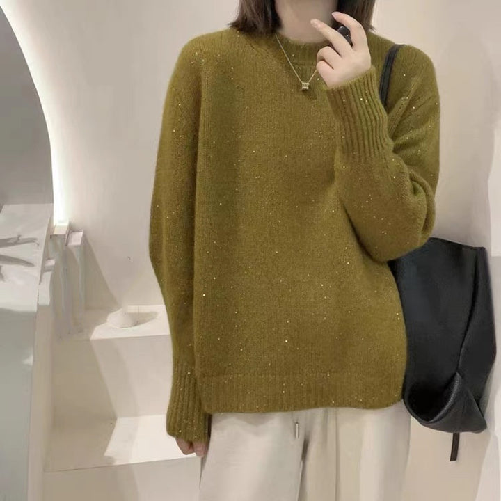 Soft Glutinous Fashion All-match Round Neck Long Sleeve Autumn And Winter - ZEYTONCART