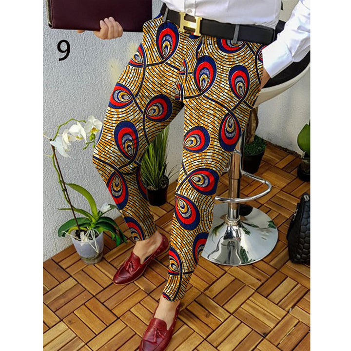 Autumn And Winter New 3D Printed Slim-fit Plaid British Casual Trousers - ZEYTONCART