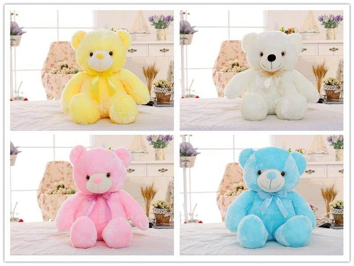 Creative Light Up LED Teddy Bear Stuffed Animals Plush Toy Colorful Glowing Christmas Gift For Kids Pillow - ZEYTONCART