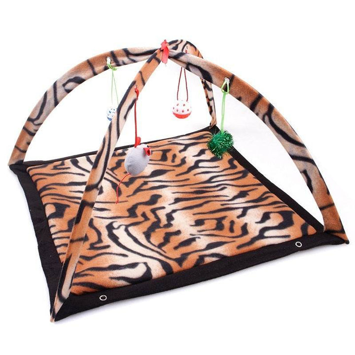 Cartoon Cat Play Tent Multifunctional Cat Hammocks Kitten Sleep Bed Foldable Cat Mat with Balls Cat Play House Toy - ZEYTONCART