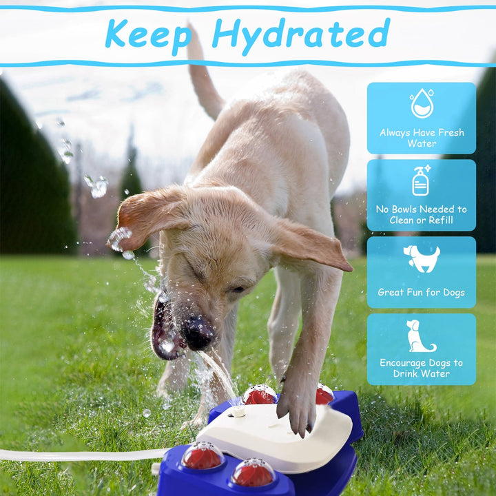 Blue-Yellow Color Options -- 1Pc Dog Water Fountain Multifunctional Automatic Pet Water Dispenser Outdoor Step-on Activated Sprinkler For Drinking Shower Fun - ZEYTONCART