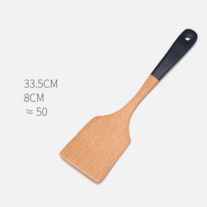 Household Non-stick Wooden Spatula Rice Spoon Wooden Soup Spoon Cookware Set - ZEYTONCART