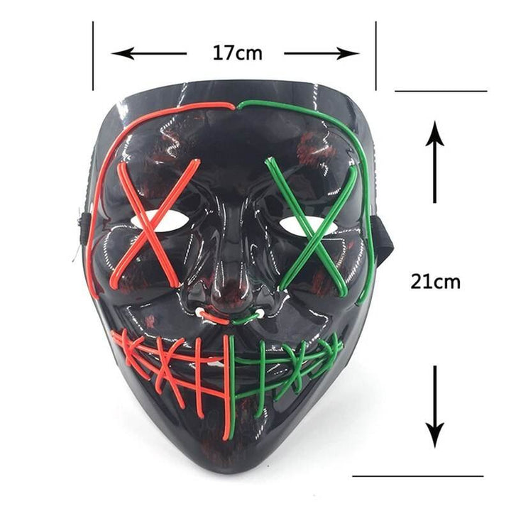 Scary face with blood horror thriller LED glow mask - ZEYTONCART
