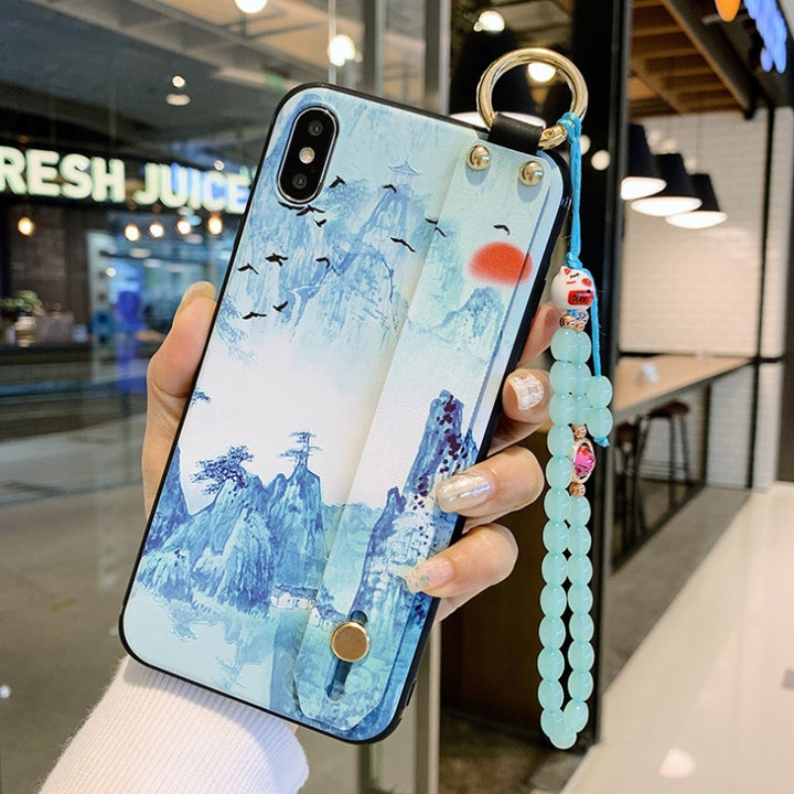 Compatible with Apple, Rose Flowers Wrist Strap phone Cases For iPhone - ZEYTONCART