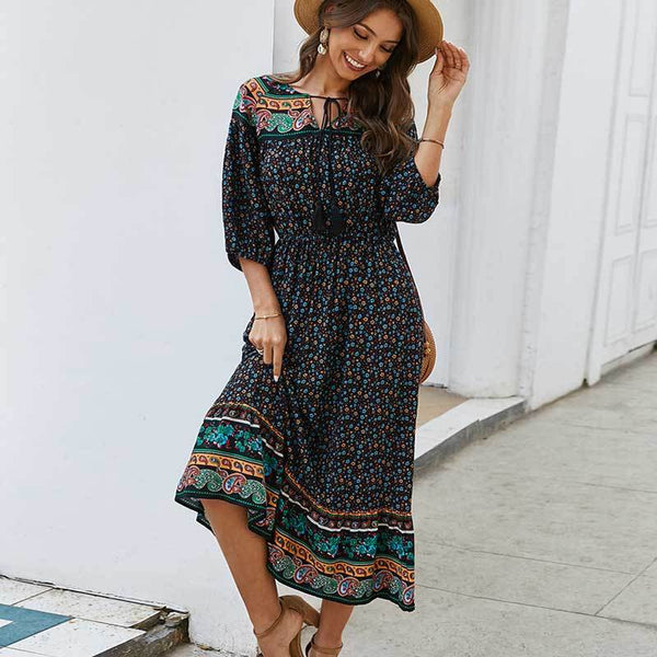 Bohemian floral dress - ZEYTONCART
