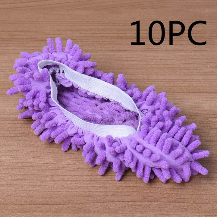 2pcs Set Multifunctional Chenille Micro Fiber Slipper Shoe Covers Clean Slippers Lazy Drag Shoe Mop Caps Household CleanTools - ZEYTONCART